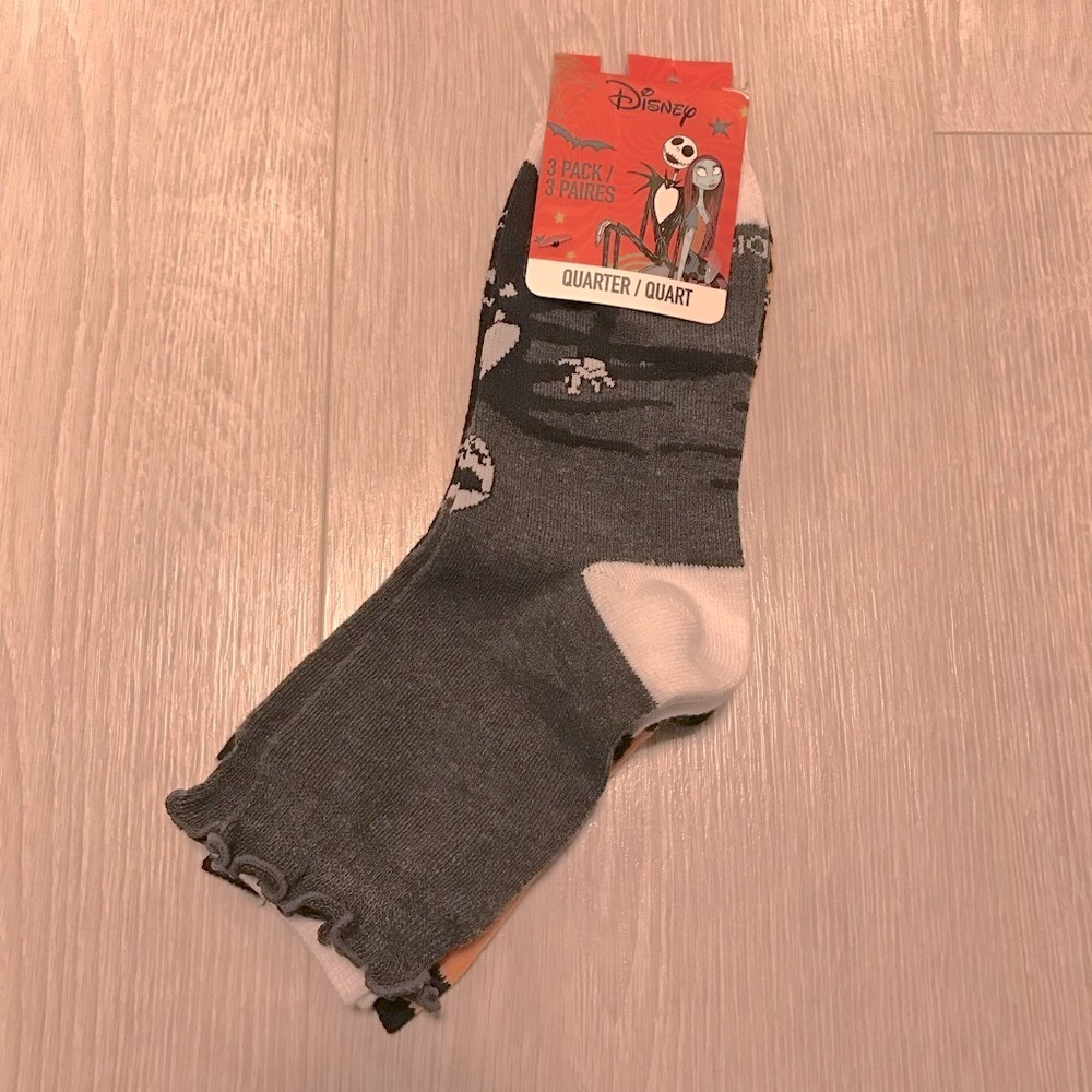 Disney Nightmare Before Christmas Quarter Socks - 3 Pairs